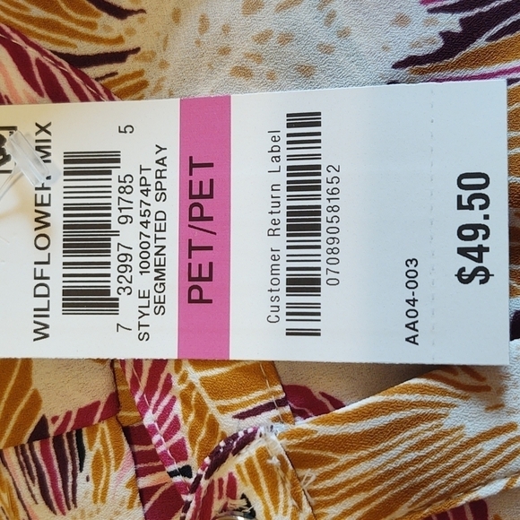 JM Collection Wildflower Mix Women's Blouse - Picture 7 of 7